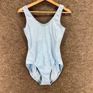 New Weissman Dancewear Girls M Medium Blue Sleeveless Gimnastic Swimsuit Lined